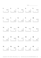 Three by One Digit Problem Set D Report Template