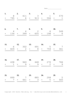 Three by One Digit Problem Set F Report Template