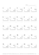 Three by One Digit Problem Set G Report Template