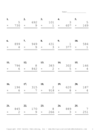 Three by One Digit Problem Set L Report Template