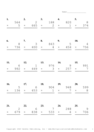 Three by One Digit Problem Set M Report Template