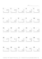 Three by One Digit Problem Set Q Report Template