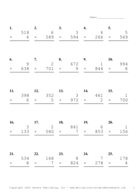 Three by One Digit Problem Set R Report Template