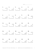 Three by One Digit Problem Set S Report Template