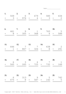 Three by One Digit Problem Set T Report Template