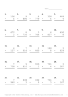 Three by One Digit Problem Set U Report Template