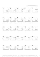 Three by One Digit Problem Set W Report Template