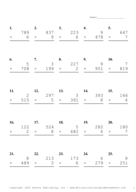 Three by One Digit Problem Set X Report Template