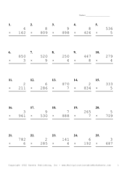 Three by One Digit Problem Set Y Report Template