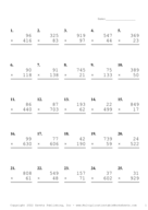 Three by Two Digit Problem Set AA Report Template