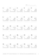 Three by Two Digit Problem Set AB Report Template