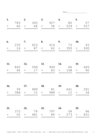 Three by Two Digit Problem Set AD Report Template