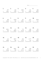 Three by Two Digit Problem Set AF Report Template