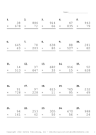 Three by Two Digit Problem Set AG Report Template