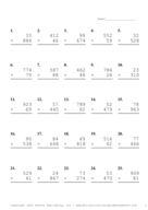 Three by Two Digit Problem Set AN Report Template