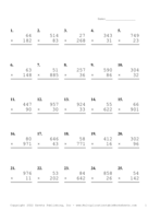 Three by Two Digit Problem Set AO Report Template