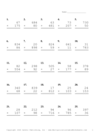 Three by Two Digit Problem Set AR Report Template