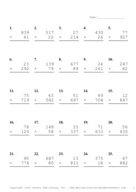Three by Two Digit Problem Set AV Report Template