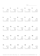Three by Two Digit Problem Set AW Report Template