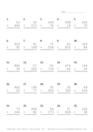 Three by Two Digit Problem Set BB Report Template