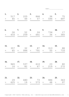 Three by Two Digit Problem Set I Report Template