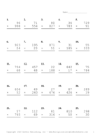 Three by Two Digit Problem Set J Report Template