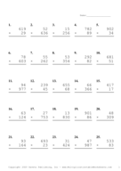 Three by Two Digit Problem Set L Report Template