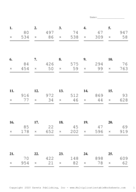 Three by Two Digit Problem Set M Report Template