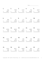 Three by Two Digit Problem Set O Report Template