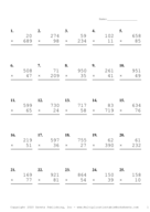 Three by Two Digit Problem Set P Report Template