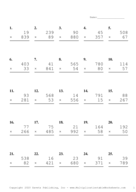 Three by Two Digit Problem Set S Report Template