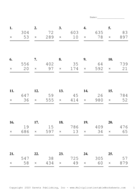 Three by Two Digit Problem Set T Report Template