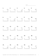 Two by One Digit Problem Set AA Report Template