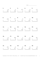 Two by One Digit Problem Set AB Report Template