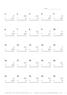 Two by One Digit Problem Set AD Report Template