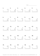 Two by One Digit Problem Set AF Report Template