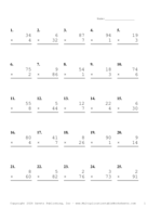 Two by One Digit Problem Set AH Report Template