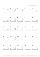 Two by One Digit Problem Set AL Report Template