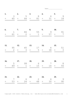Two by One Digit Problem Set AR Report Template