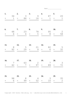 Two by One Digit Problem Set I Report Template