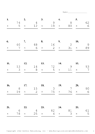 Two by One Digit Problem Set L Report Template