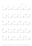 Two by One Digit Problem Set M Report Template