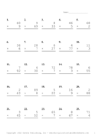 Two by One Digit Problem Set O Report Template