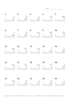 Two by One Digit Problem Set S Report Template