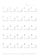 Two by One Digit Problem Set X Report Template