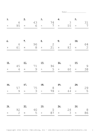 Two by One Digit Problem Set Z Report Template